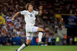 Nelson Weiper célèbre le 1-0 allemand KEYSTONE/EPA/MARTIN DIVISEK